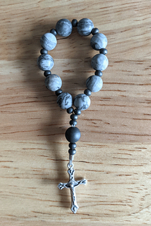 Gray Stone Pocket Rosary